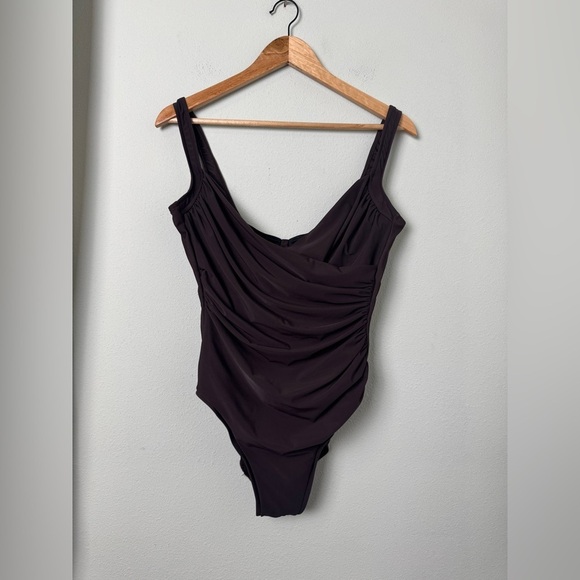 Miraclesuit Other - Miraclesuit Women's Swimsuit Brown One Piece Ruched Style #63663 Size 14